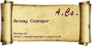 Acsay Csongor névjegykártya